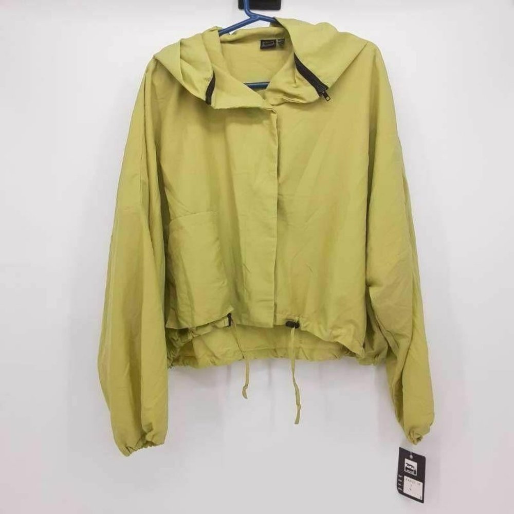 Animale Womens Windbreaker Jacket Green Hook Loop